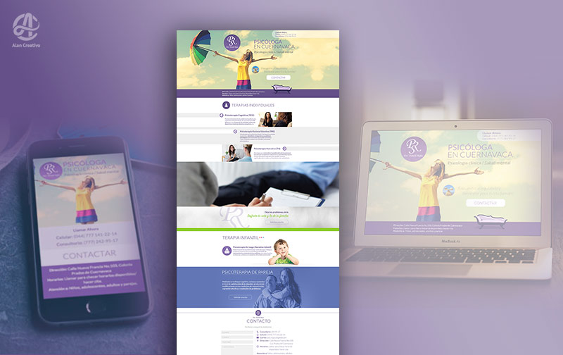 Imagen de sitio web diseñado para Psicóloga Pamela