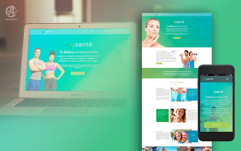 Imagen de sitio web diseñado para empresa Santé