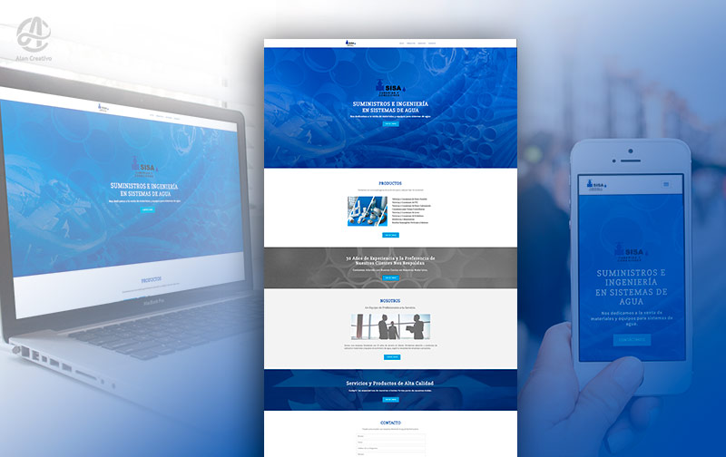 Imagen de sitio web diseñado para empresa SISA